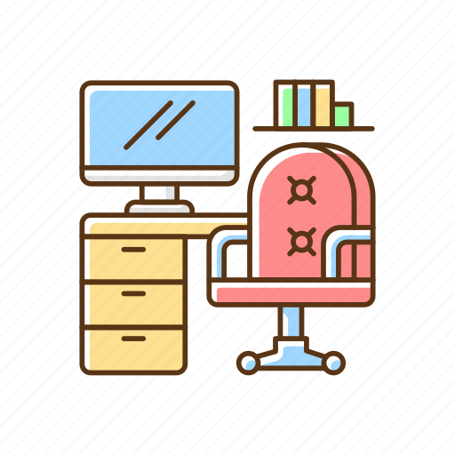 Office furniture, workspace, remote, freelancer icon - Download on Iconfinder