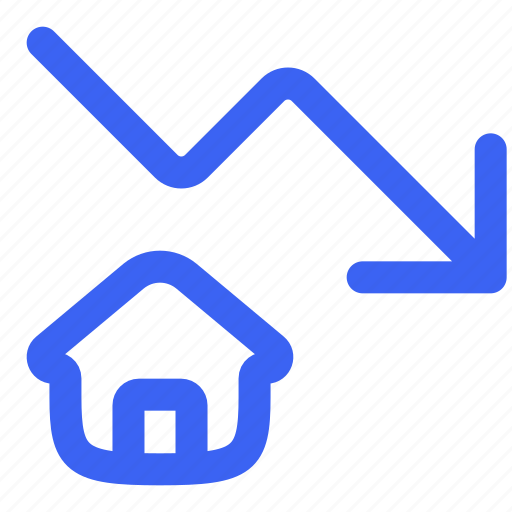 Home, house, property, analytics, graph, fall, real estate icon - Download on Iconfinder