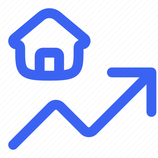 Home, house, property, analytics, graph, growth, real estate icon - Download on Iconfinder