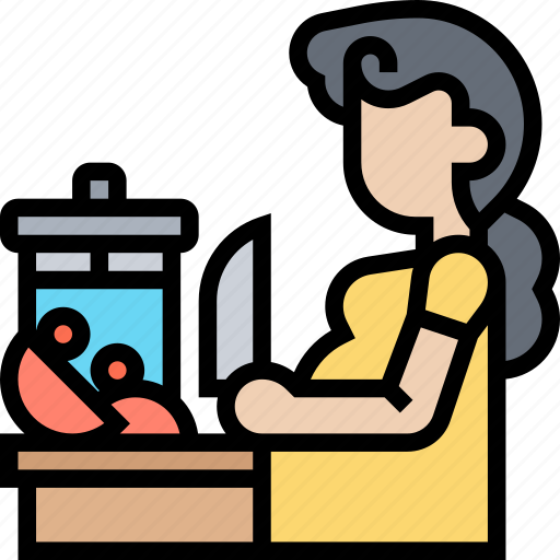 Cooking, pregnant, food, preparing, motherhood icon - Download on Iconfinder