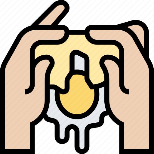 Eggs, crack, yolk, food, preparation icon - Download on Iconfinder