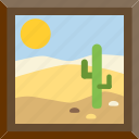 cactus, desert, frame, picture 