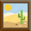 cactus, desert, frame, picture 