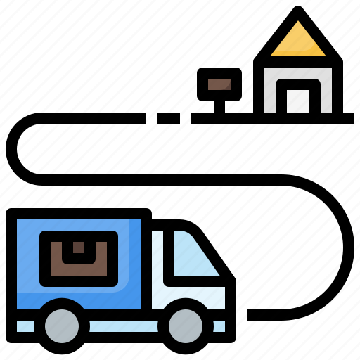 Delivery, house, logistic, mover, truck icon - Download on Iconfinder