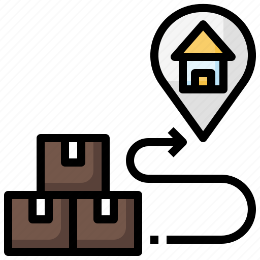 Commerce, delivery, map, package, pointer, postman, shopping icon - Download on Iconfinder