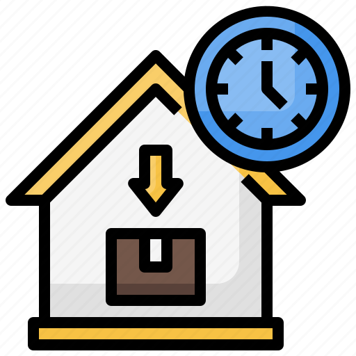Clock, delivery, house, time, tracking icon - Download on Iconfinder