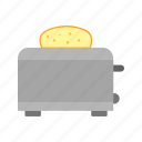 bread, breakfast, electric, equipment, food, meal, toaster