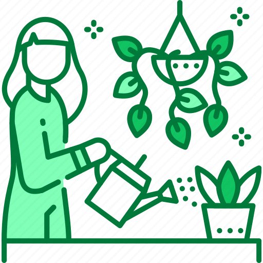 Care, houseplants, home, woman icon - Download on Iconfinder