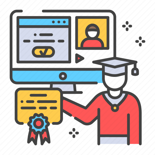 Computer, education, man, online, training icon - Download on Iconfinder