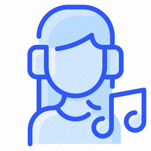 Headphone, headset, music, people, woman icon - Download on Iconfinder