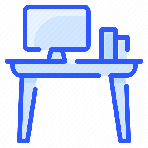 Book, computer, desk, monitor, table, work icon - Download on Iconfinder