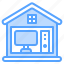 house, monitor, home, computer, cpu 