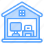 house, monitor, printer, computer, home 
