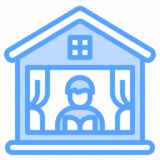 House, read, man, book, home icon - Download on Iconfinder