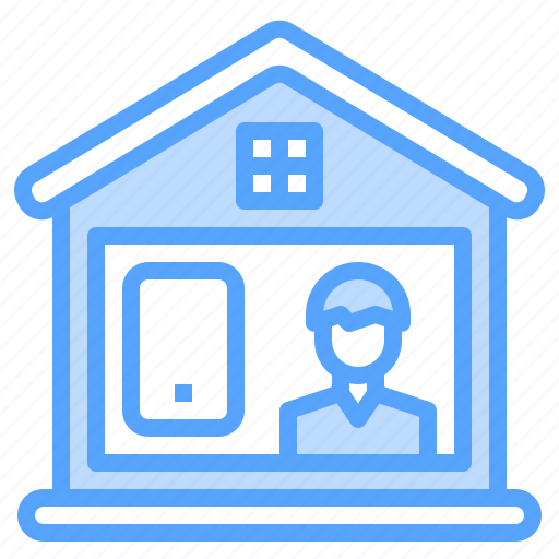 Smartphone, house, online, working, home icon - Download on Iconfinder