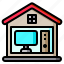 house, home, cpu, computer, monitor 