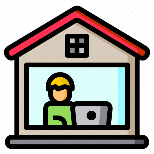 Man, house, laptop, home, work icon - Download on Iconfinder