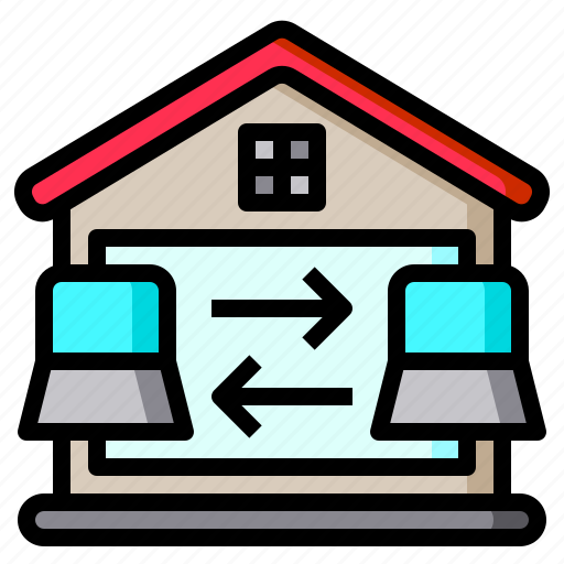 Home, data, sharing, transfer, laptop, arrow icon - Download on Iconfinder