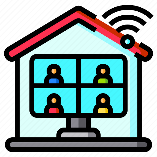 House, meeting, video, conference, teamwork icon - Download on Iconfinder