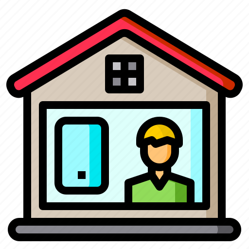 Working, house, home, online, smartphone icon - Download on Iconfinder