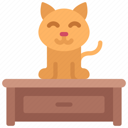 Cat, on, desk, animal, pet, kitten icon - Download on Iconfinder