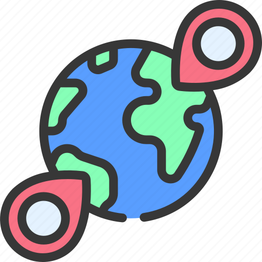 Global, locations, earth, pin, location icon - Download on Iconfinder