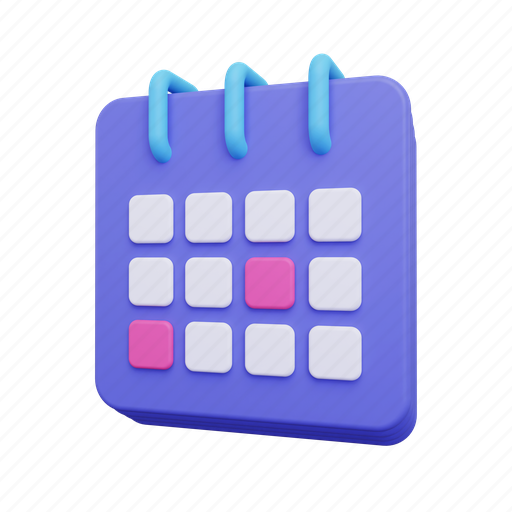 Calendar, date, schedule, event, plan, planning 3D illustration - Download on Iconfinder