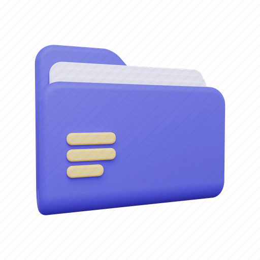 Folder, file, document, format, data, archive 3D illustration - Download on Iconfinder