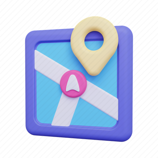 Map, location, pin, navigation, gps, direction 3D illustration - Download on Iconfinder