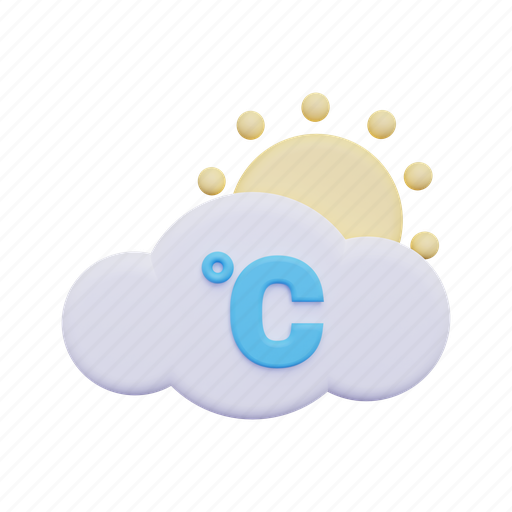 Weather, cloud, sunny, degree 3D illustration - Download on Iconfinder