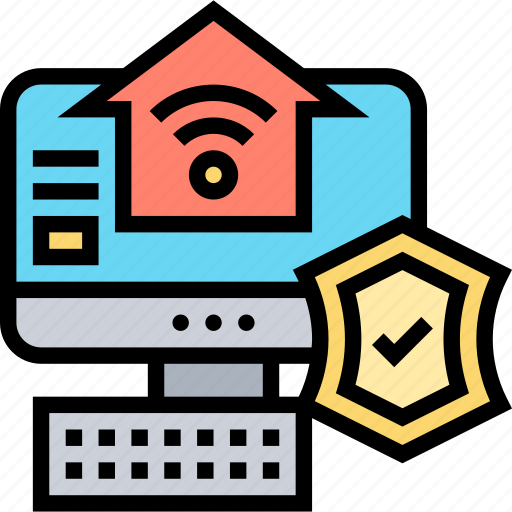Cybersecurity, protection, network, connection, home icon - Download on Iconfinder