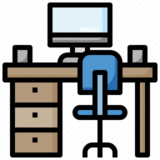 Desk, workplace, work, table, furniture, studio icon - Download on Iconfinder