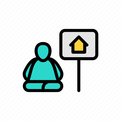 Homeless, poor, abandoned, board, human icon - Download on Iconfinder