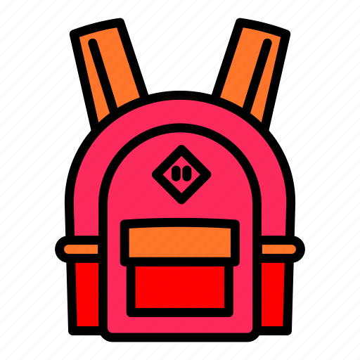 Backpack, fashion, globe, red, school, summer icon - Download on Iconfinder