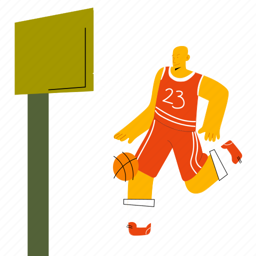 Sport, playing, play, basketball, ball, game, man illustration - Download on Iconfinder
