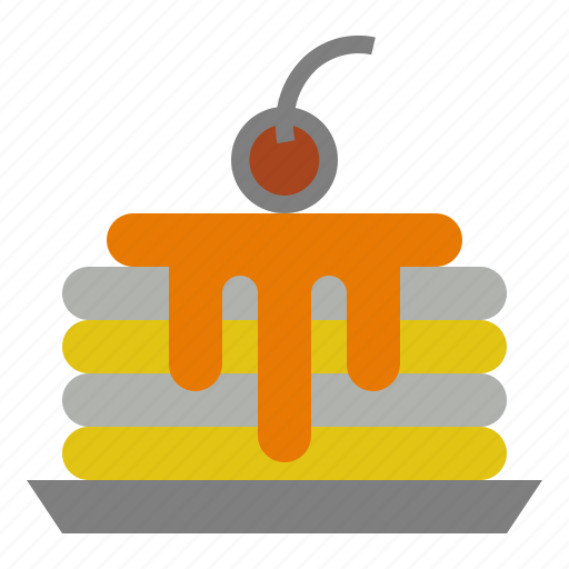 Pancakes, dessert, sweet, cherry, honey icon - Download on Iconfinder