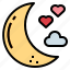 half, love, moon, night 