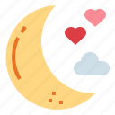 half, love, moon, night