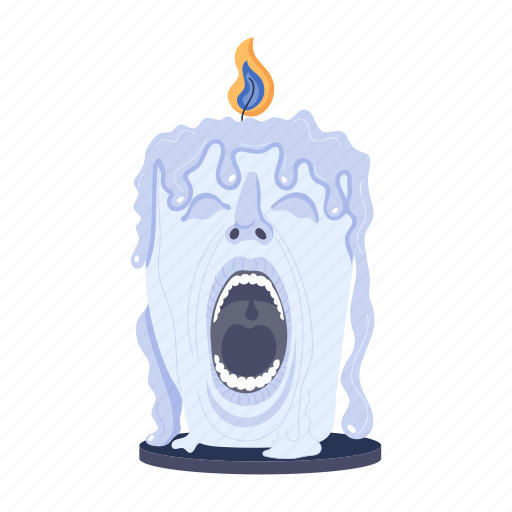 Screaming candle, magic candle, burning candle, melting candle, spell candle icon - Download on Iconfinder