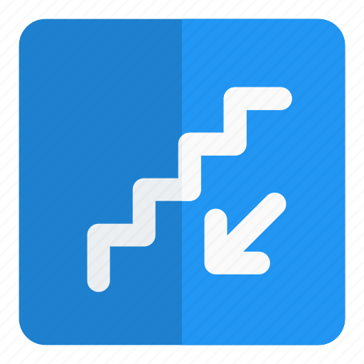 Down, stairs, pointer, direction, arrow, medical, hospital icon - Download on Iconfinder