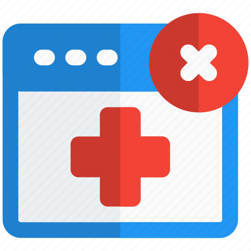 Online, cancelled, error, web portal, hospital, healthcare icon - Download on Iconfinder