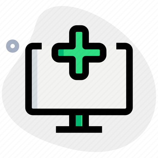 Hospital, monitor, medical, plus icon - Download on Iconfinder