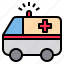 ambulance, horizontal, hospital, indoors, nurse, scrubs, talking 