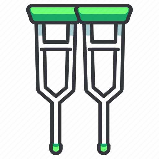 Crutches, crutch, disabled, equipment, hospital icon - Download on Iconfinder