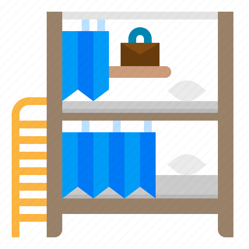 Bed, bunk, hostel, shelves, sleep icon - Download on Iconfinder