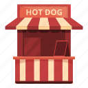 hot, dog, cart, city