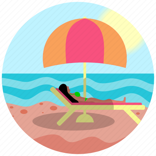 Beach, refreshment, summer, sunbathing, tanning, travel icon - Download on Iconfinder