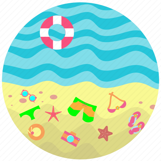 Beach, bikini, slippers, starfish, summer, travel, waterside icon - Download on Iconfinder