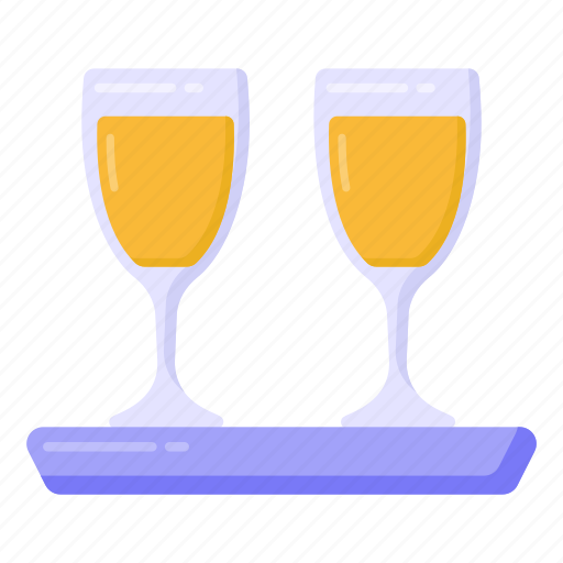 Drinks serving, drink glasses, drinks tray, drinks, beverages icon - Download on Iconfinder