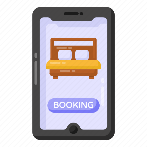 Hotel app, online room booking, online hotel booking, online booking, phone booking icon - Download on Iconfinder